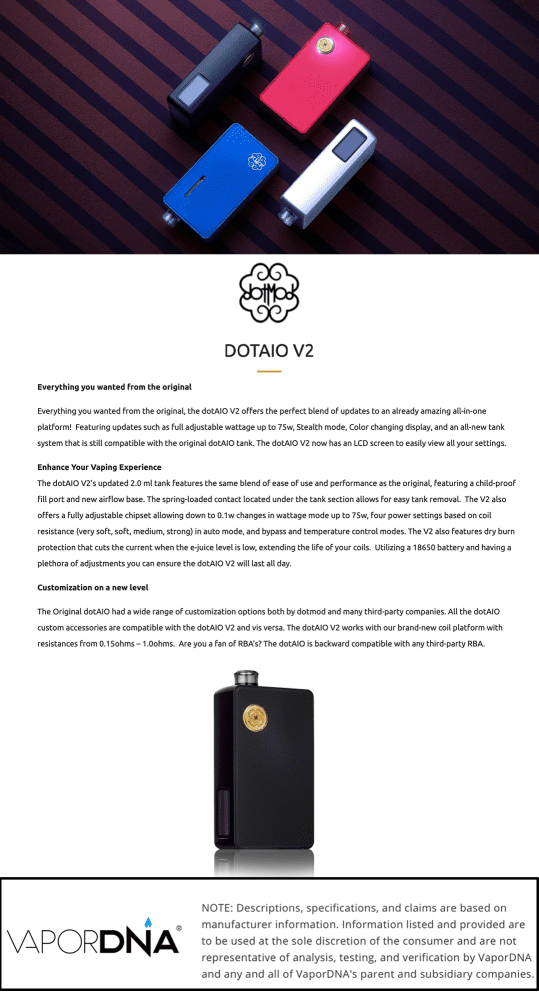 DotMod DotAIO V2 Pod Mod Kit Infographic